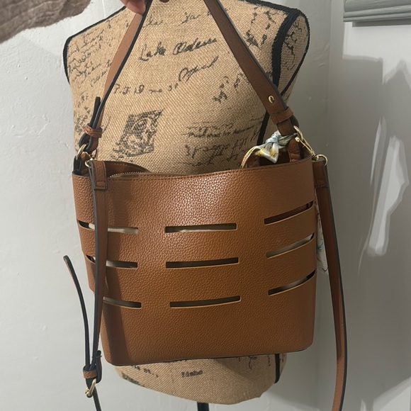 Brown Faux Leather Crossbody or Handheld Bag - Picture 6 of 12